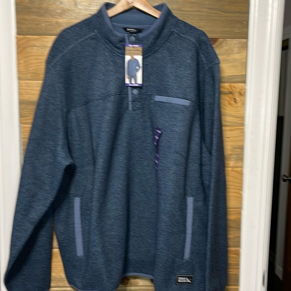 Eddie Bauer‎ Men's Sweater Fleece Pullover Blue with Pockets Big & Tall XXL - Picture 1 of 6